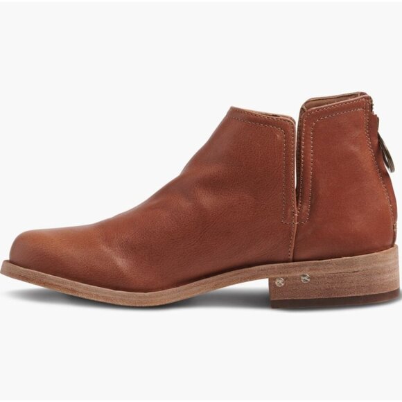 Beek Womens Cognac Brown Leather Falcon Zipper Up Ankle Bootie Sz 8 M New - Picture 4 of 11